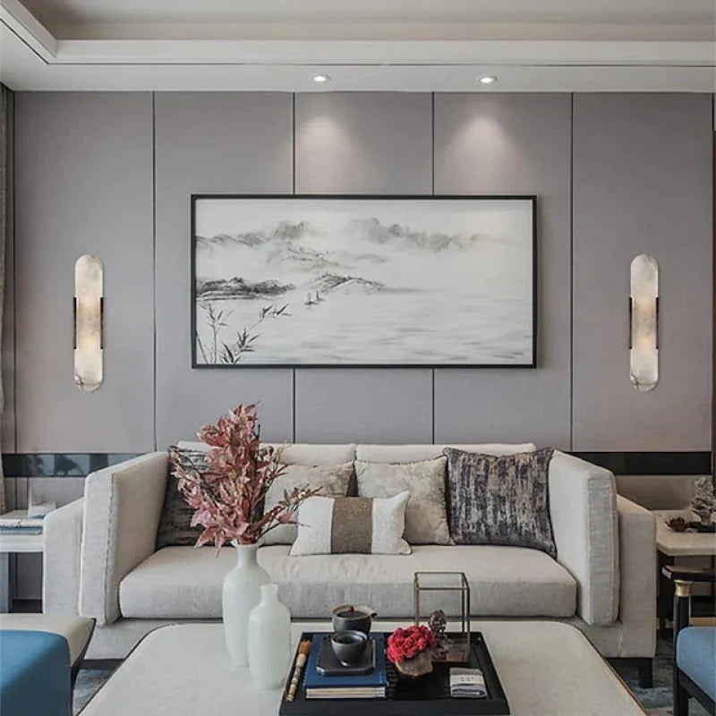 LED Wandlamp Zwart/Goud – Moderne Sfeerverlichting voor Eetkamer en Slaapkamer | Metaal & Dolomiet