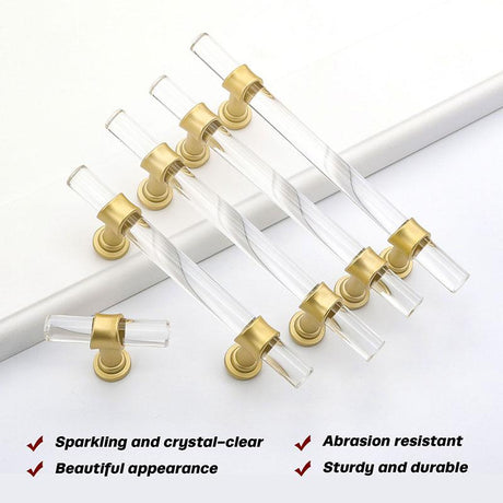 Transparante Acryl Ladegrepen met Massief Messing Basis