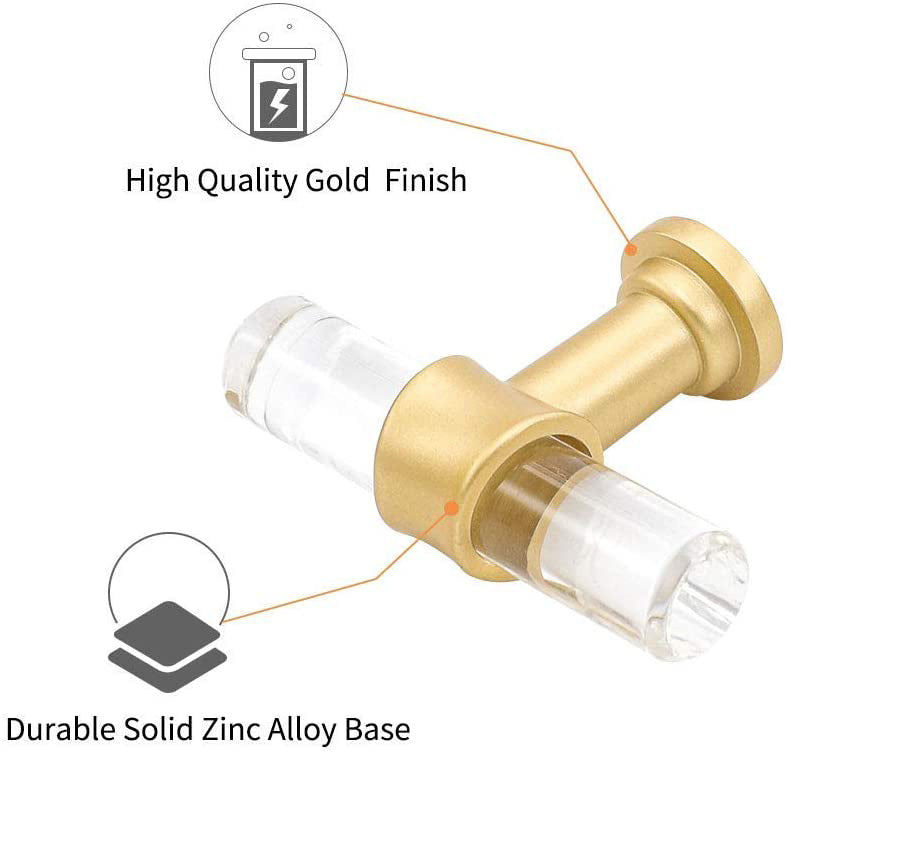 Transparante Acryl Ladegrepen met Massief Messing Basis