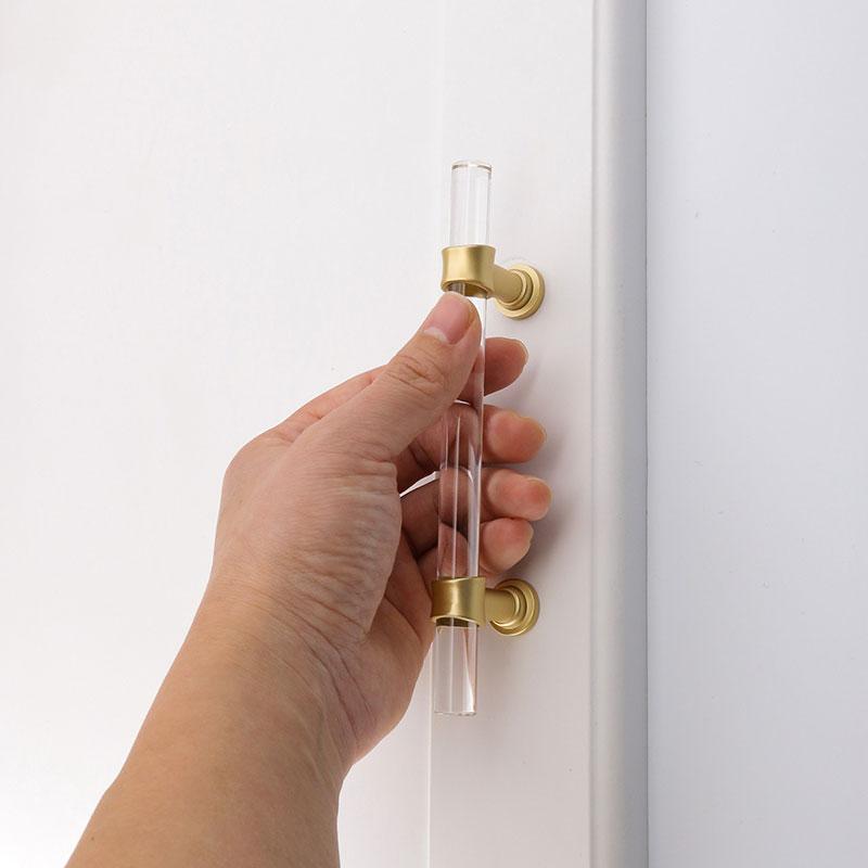 Transparante Acryl Ladegrepen met Massief Messing Basis