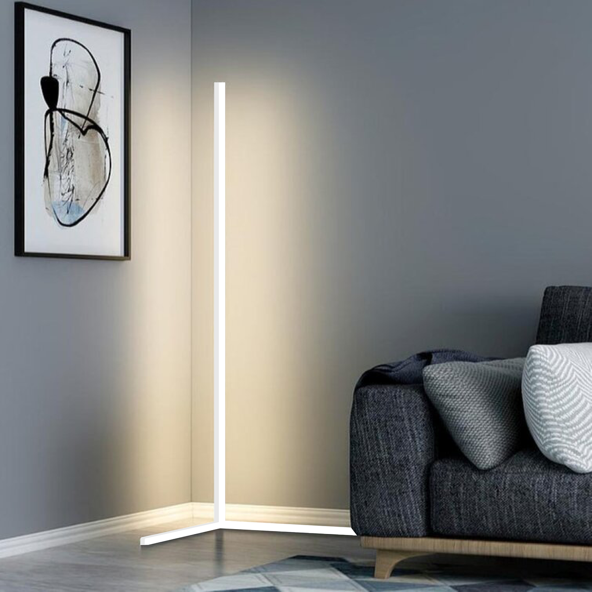Moderne Driehoek Vloerlamp - 1-Lichts LED Staande Lamp met Acrylkap voor Slaapkamer