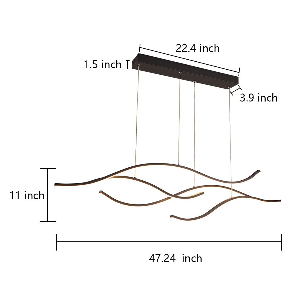 Moderne Golvende Eilandkroonluchter Eetkamer