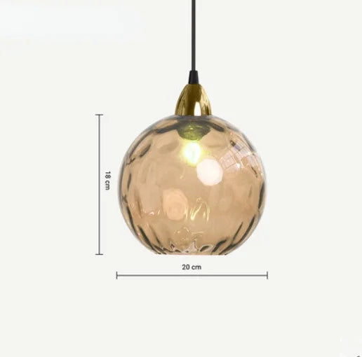 Glazen Bol Hanglamp voor Woonkamer, Eetkamer & Slaapkamer | Stijlvolle LED Verlichting | E27 Fitting | Warm & Koel Licht