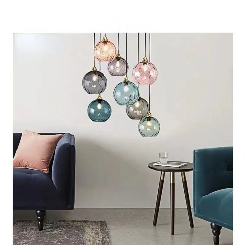 Glazen Bol Hanglamp voor Woonkamer, Eetkamer & Slaapkamer | Stijlvolle LED Verlichting | E27 Fitting | Warm & Koel Licht