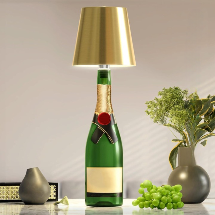Draagbare LED Verlichtingsfles met Touch Bediening - Dimbaar, Oplaadbaar en Draadloos