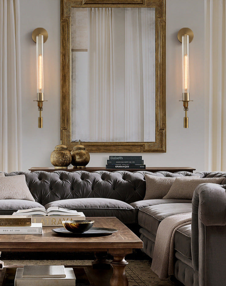 Moderne Gefluteerde Glazen Wandlamp