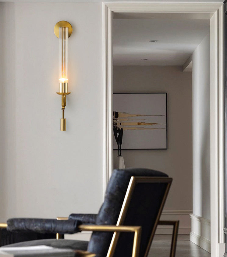 Moderne Gefluteerde Glazen Wandlamp