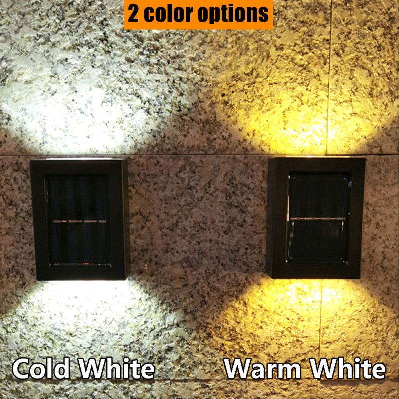 Zonne Afwerk Hekverlichting - IP65 Weerbestendig Zonne-energie LED Wandlamp voor Buiten
