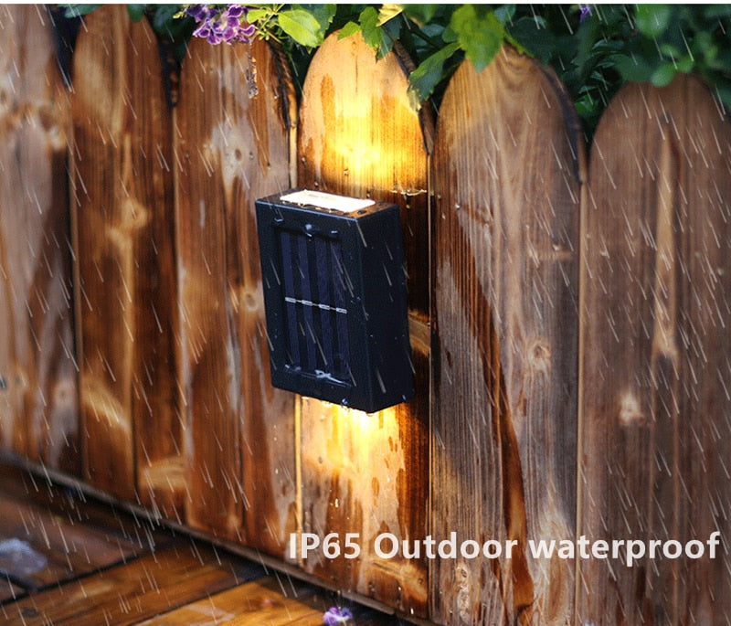 Zonne Afwerk Hekverlichting - IP65 Weerbestendig Zonne-energie LED Wandlamp voor Buiten