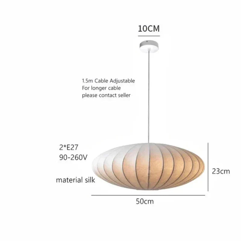 LumiSier - Luxe Zijden Hanglamp met Kroon voor Elegante Verlichting in Woonkamer en Eetkamer