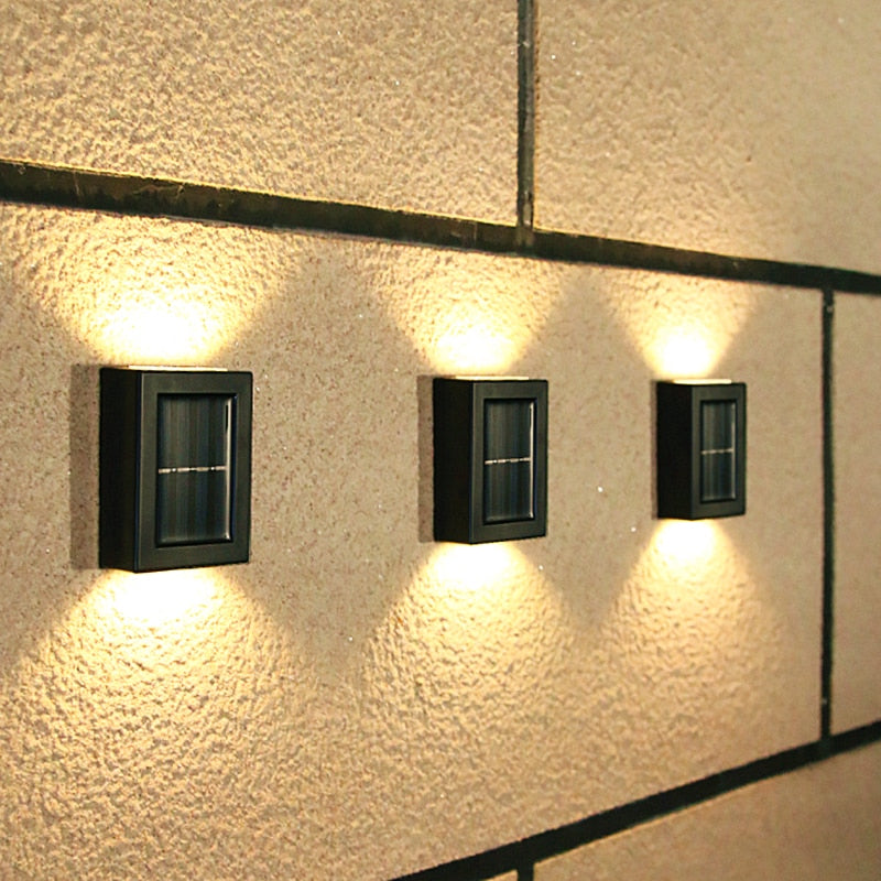 Zonne Afwerk Hekverlichting - IP65 Weerbestendig Zonne-energie LED Wandlamp voor Buiten