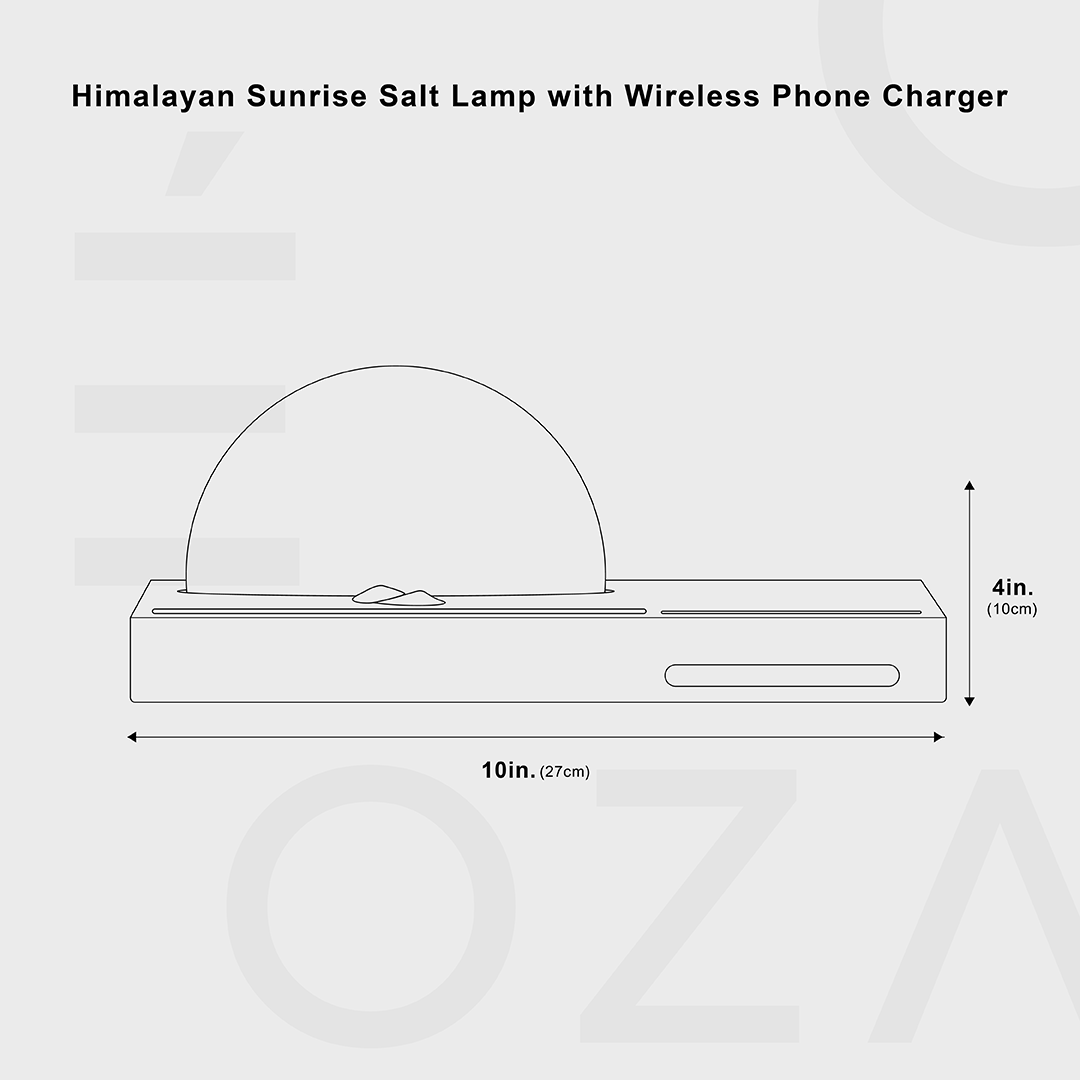 Himalayan Sunrise Zoutlamp met Draadloze Telefoonoplader