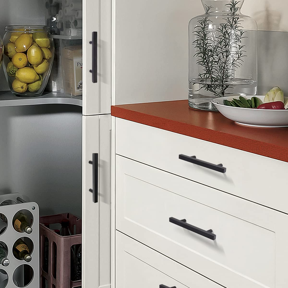 Moderne Vierkante Zwarte Keukenkast Handgrepen