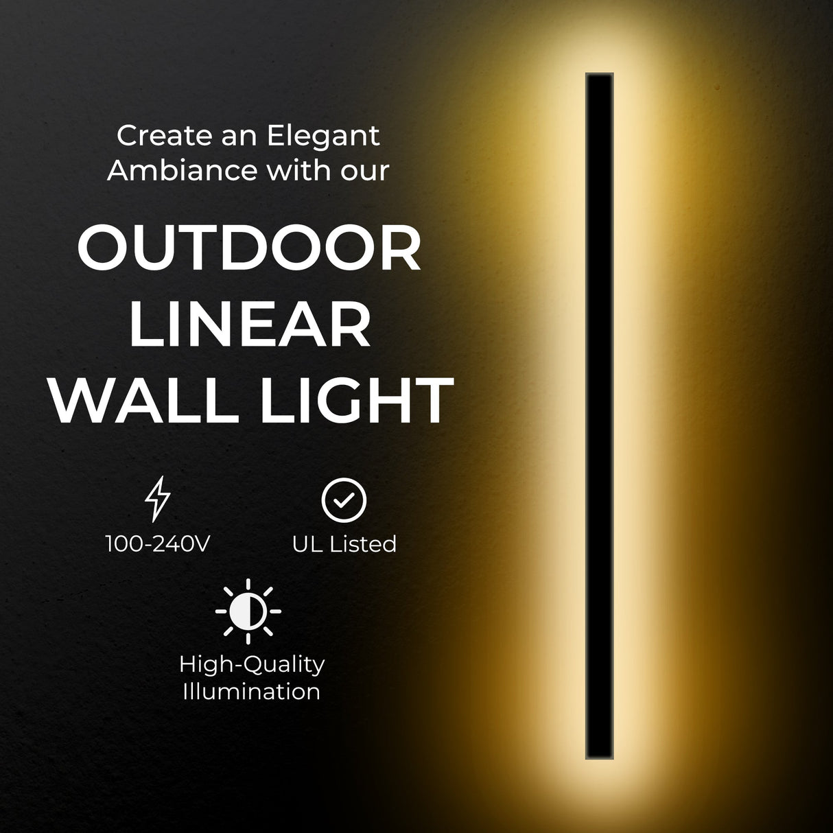 Sierlijke Outdoor Lineaire Wandlamp IP65