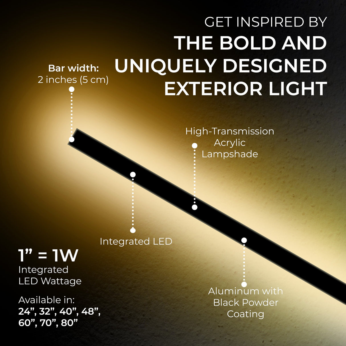 Sierlijke Outdoor Lineaire Wandlamp IP65