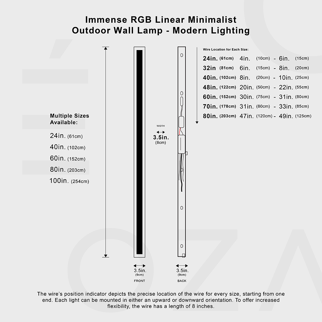 Immens RGB Lineaire Minimalistische Buitenlamp
