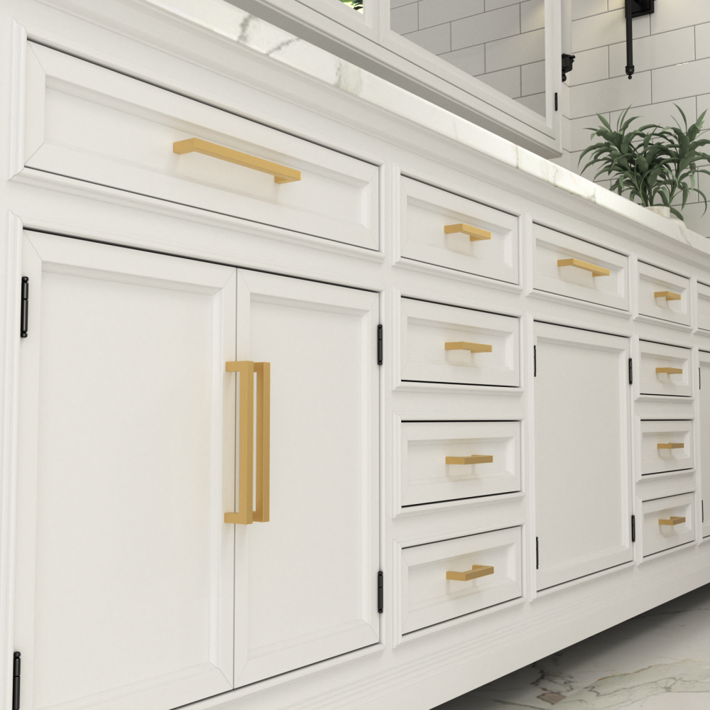 Moderne Gouden Kastgrepen Vierkante Ladegrepen - 15 Stuks