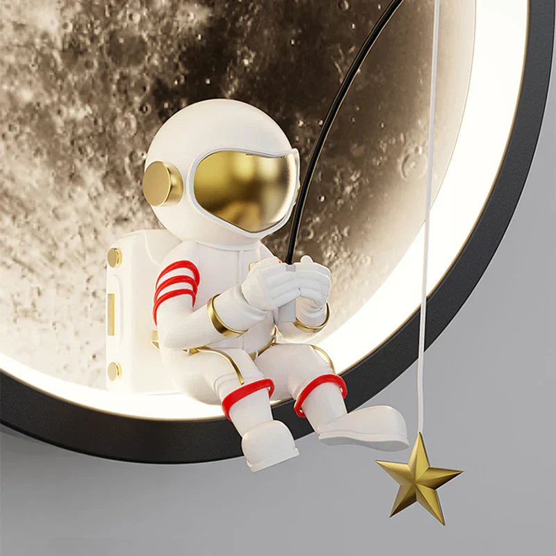 Astronaut LED Wandlamp – Maanvormige Sfeerverlichting voor Kinderkamer en Slaapkamer – Modern en Rustgevend
