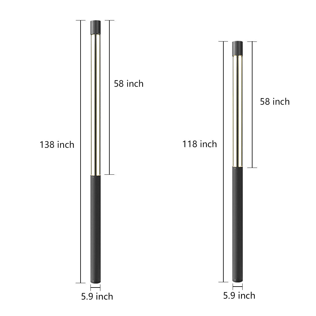 Cilindervormige LED Zwarte Moderne Buitenpaallampen