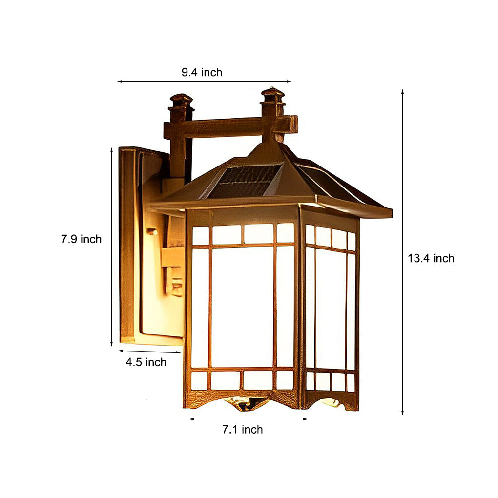 Retro Waterdichte LED Vintage Solar Wandlamp met Afstandsbediening Wandverlichting