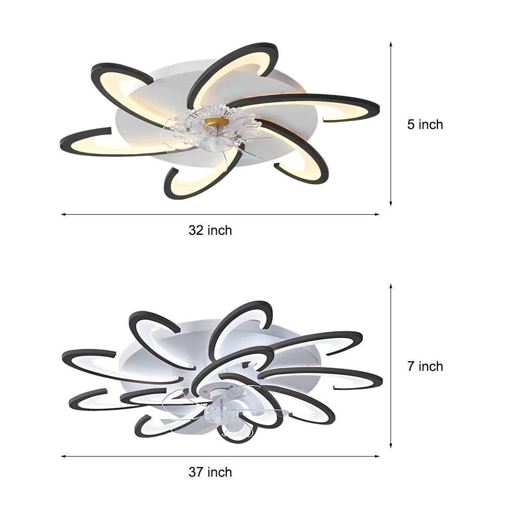 Windmolen Vorm LED Minimalistische Moderne Bladloze Plafondventilator