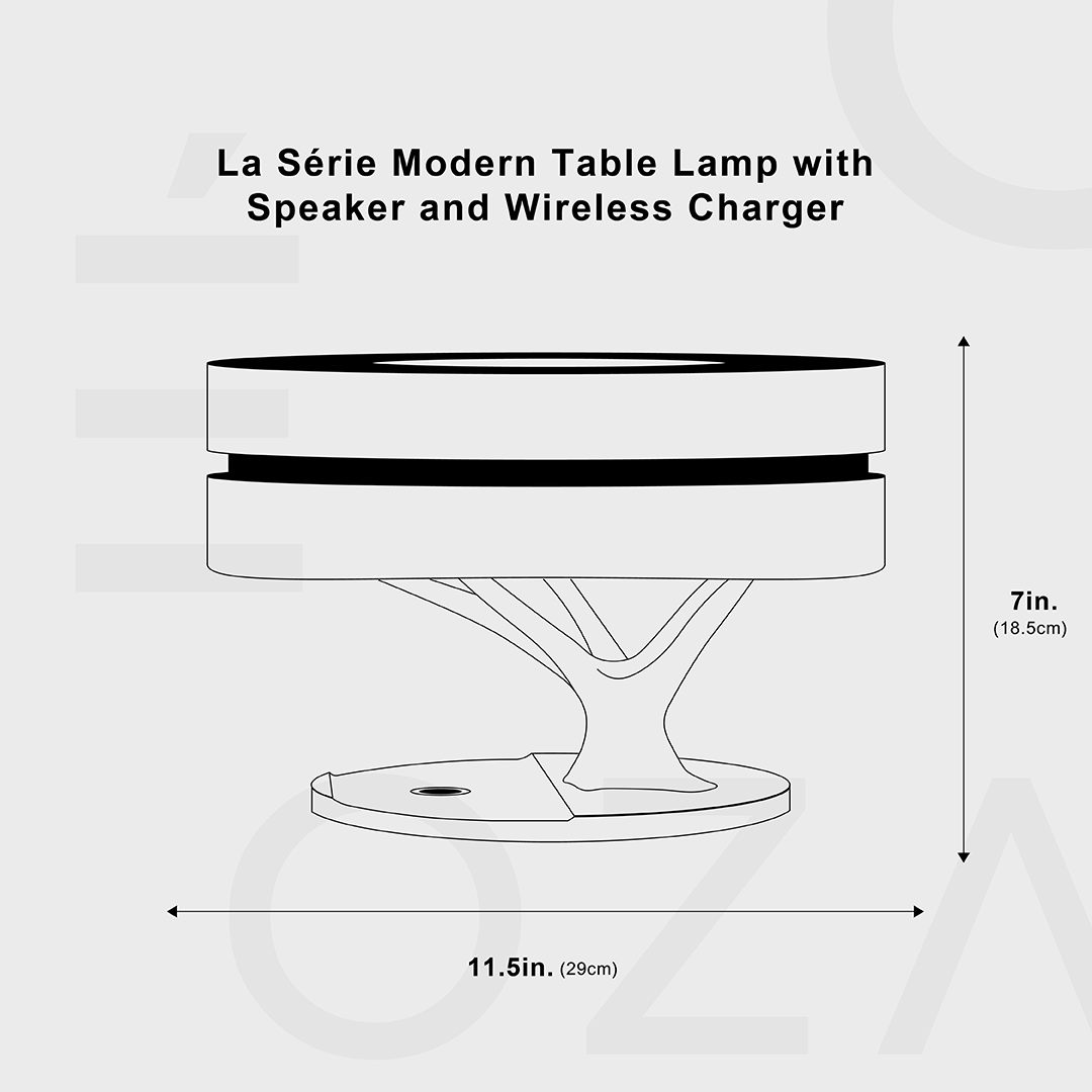 La Série Moderne Tafellamp met Speaker en Draadloze Oplader