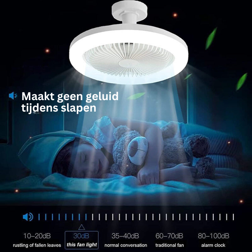 Energiezuinige Plafondventilator met LED Licht & Afstandsbediening | Geschikt voor Elke Lampfitting