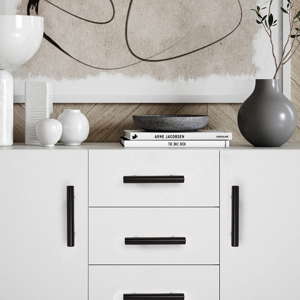 Zwarte Keukenkast Bar Handgrepen