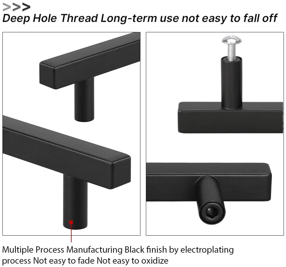 Moderne Vierkante Zwarte Keukenkast Handgrepen