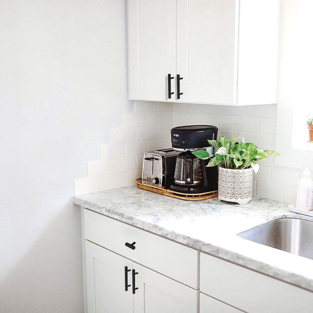 Moderne Vierkante Zwarte Keukenkast Handgrepen