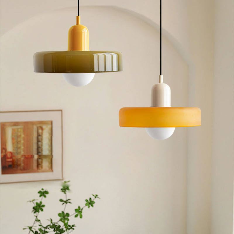 Bauhaus Glas-in-lood Hanglamp