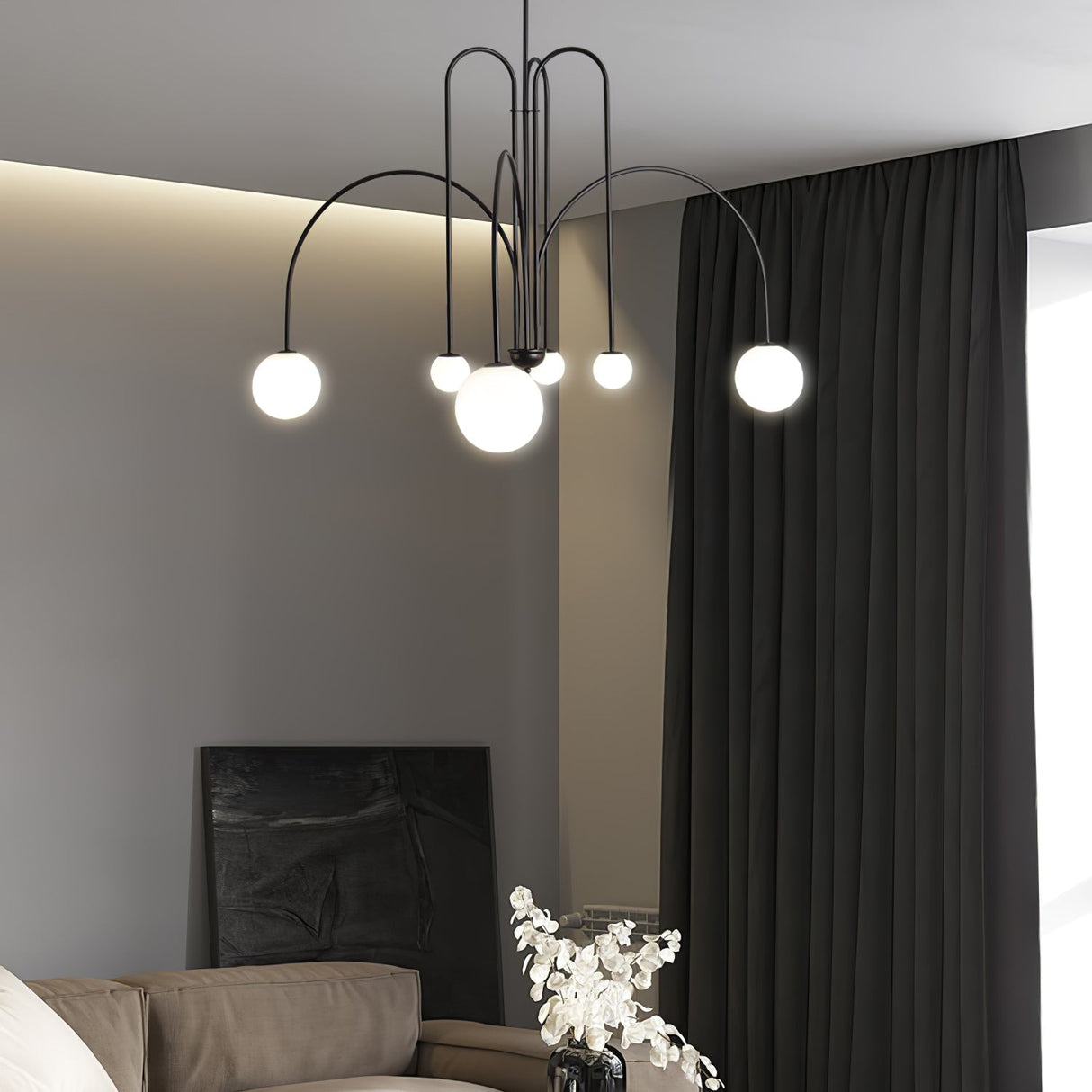 Moderne Gran Finale Hangende Kroonluchters Lange Lijn Metaal Lichtarmatuur