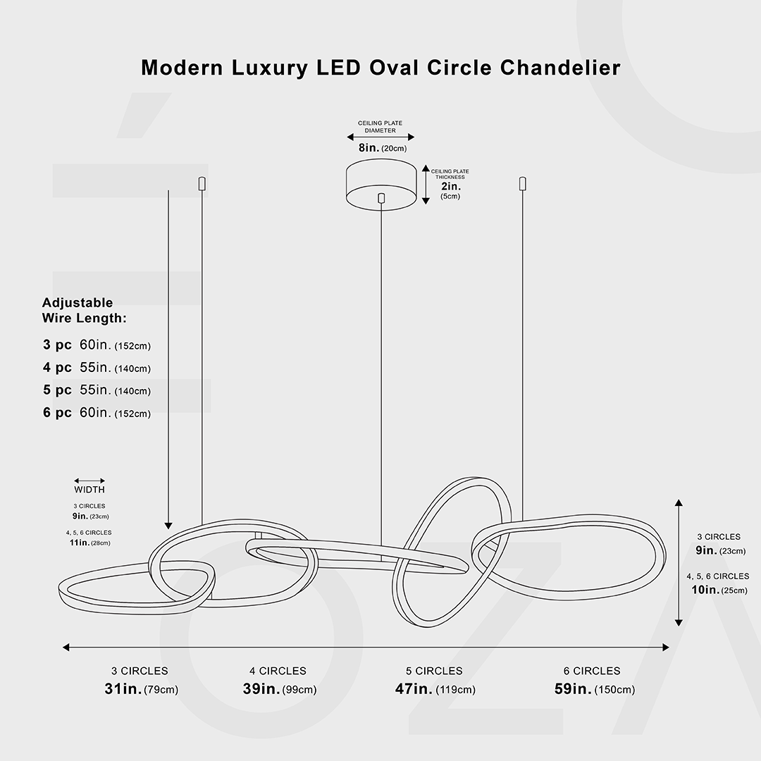 Moderne Luxe LED Ovale Cirkel Kroonluchter