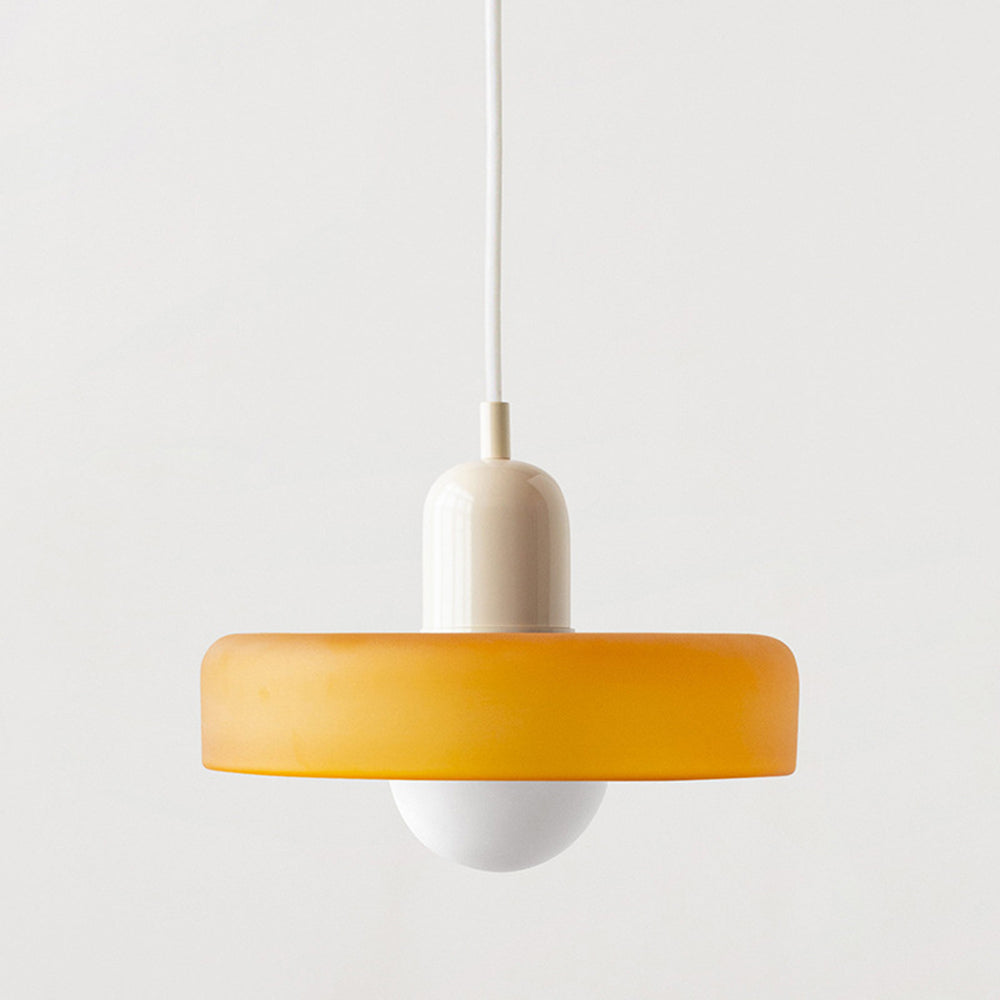 Bauhaus Glas-in-lood Hanglamp