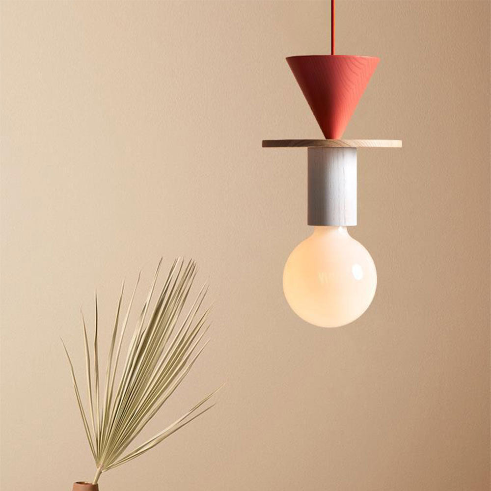 Design Gekleurde Houten Blokken Hanglamp