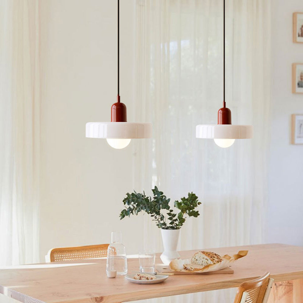 Bauhaus Glas-in-lood Hanglamp