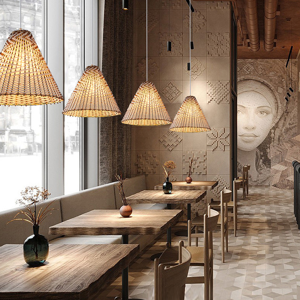 Boho Handgemaakte Rieten Hanglamp - Unieke Natuurlijke Verlichting voor Eetkamer & Woonkamer