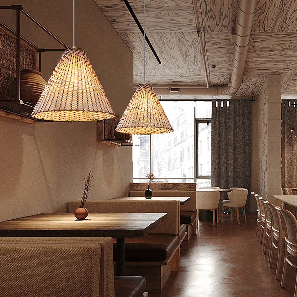 Boho Handgemaakte Rieten Hanglamp - Unieke Natuurlijke Verlichting voor Eetkamer & Woonkamer