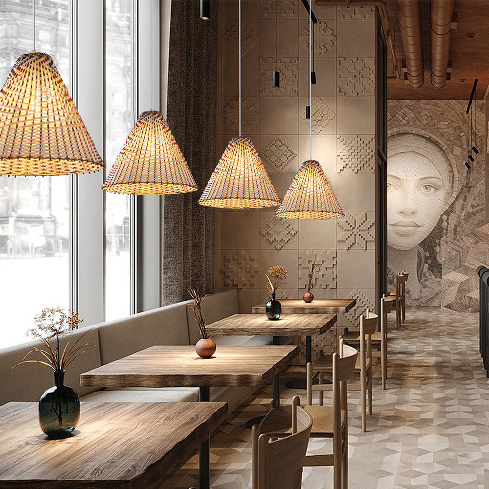 Boho Handgemaakte Rieten Hanglamp - Unieke Natuurlijke Verlichting voor Eetkamer & Woonkamer