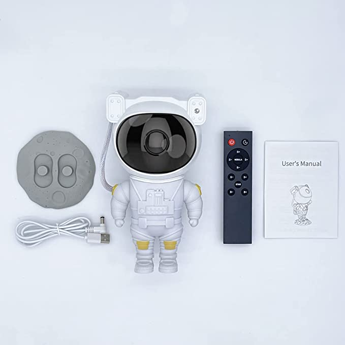 Sterrenhemel LED Projector – Astronaut Lamp met 360° Roterend Hoofd en Afstandsbediening voor Slaapkamer en Woonkamer