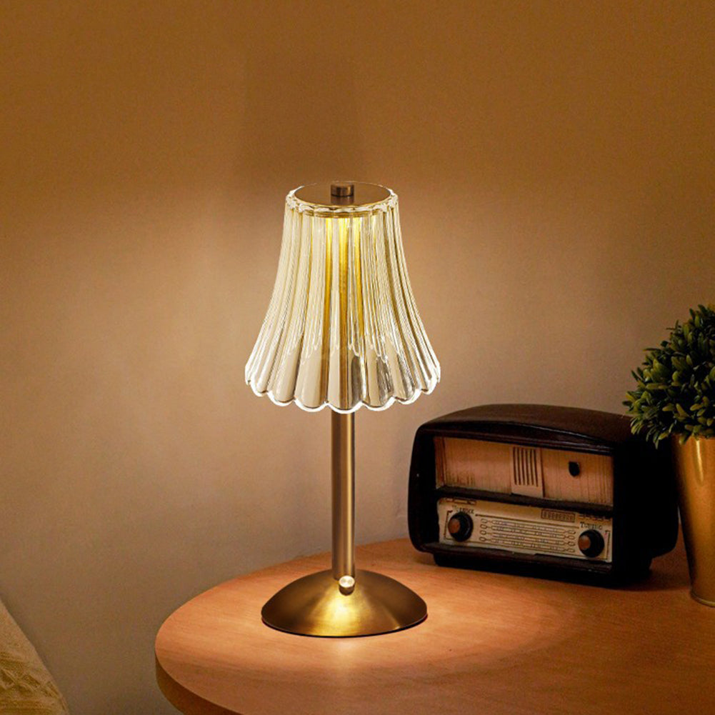AuraLux - Luxe Gouden Kristallen Tafellamp met Touchbediening en Dimbare LED Verlichting