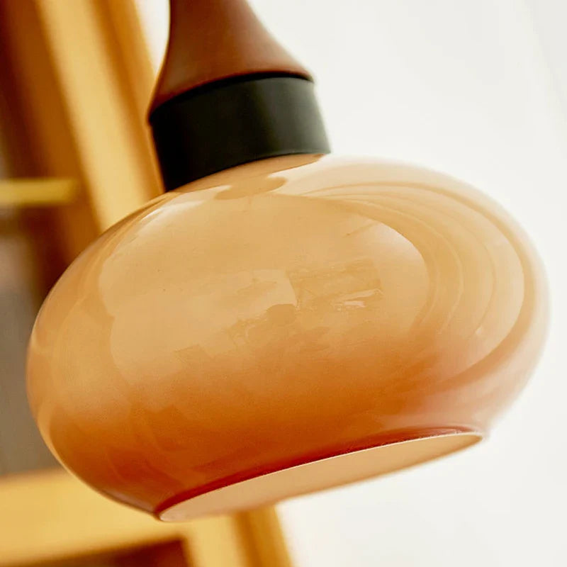 Retro Houten Bruine Koepel Keuken Eiland Hanglamp