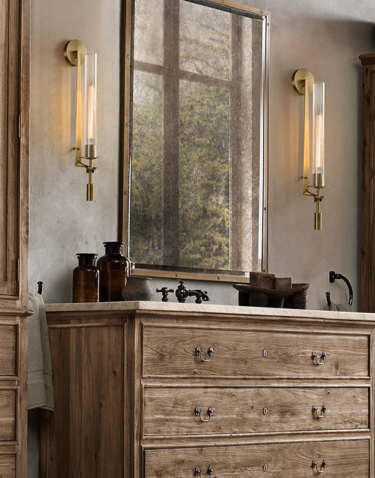 Moderne Gefluteerde Glazen Wandlamp