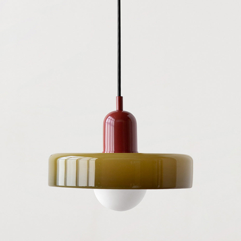 Bauhaus Glas-in-lood Hanglamp