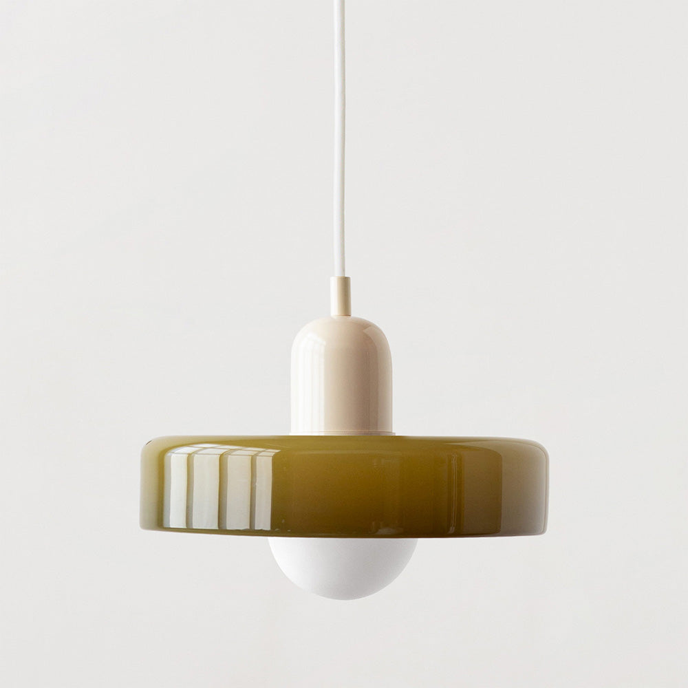 Bauhaus Glas-in-lood Hanglamp