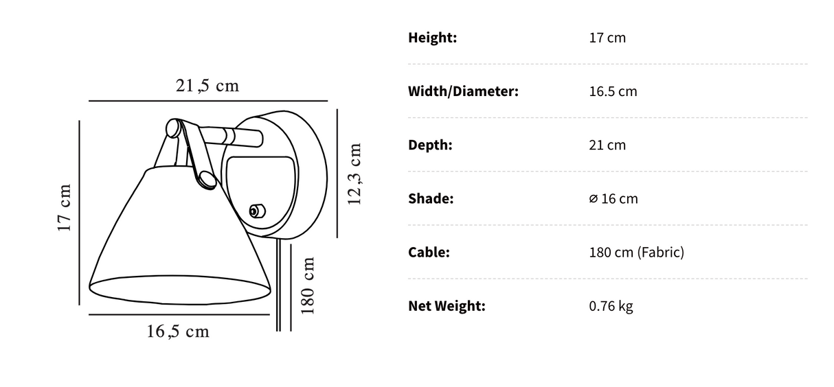 Orson Wandlamp Elegant Industrieel Ontwerp