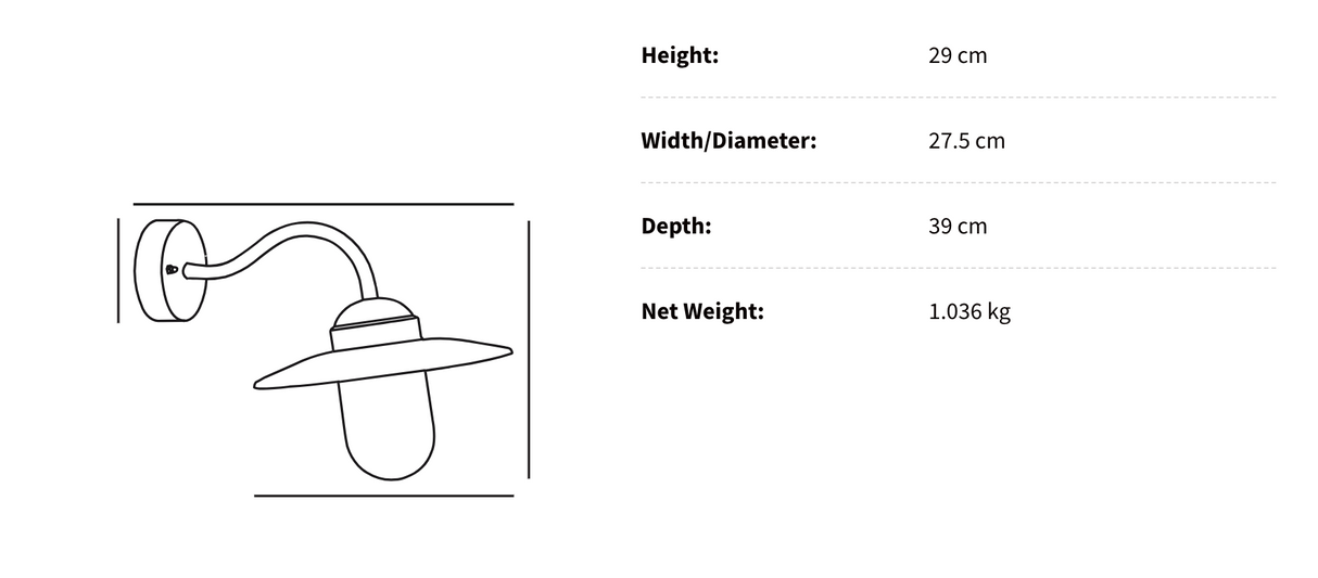 Thorne Buitenwandlamp Klassiek en Duurzaam Ontwerp