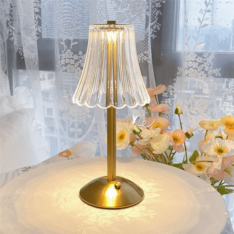 AuraLux - Luxe Gouden Kristallen Tafellamp met Touchbediening en Dimbare LED Verlichting