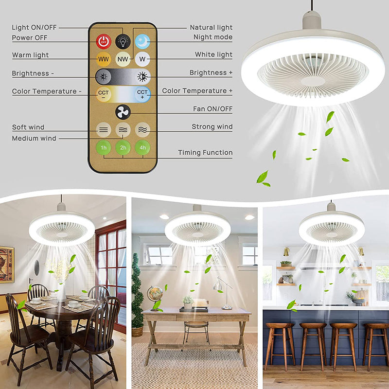 Energiezuinige Plafondventilator met LED Licht & Afstandsbediening | Geschikt voor Elke Lampfitting