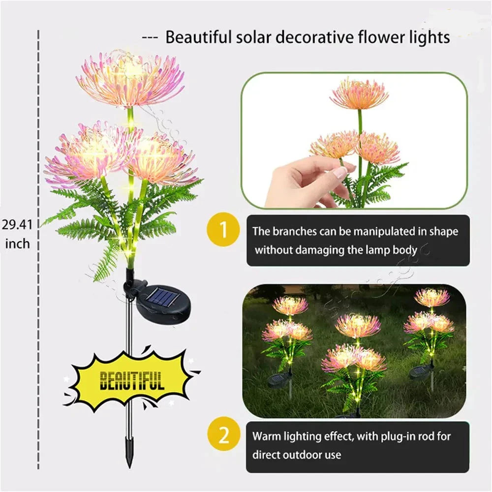 Zonnelichtgevende Bloemen voor Buiten – 2 Pakketten met LED Tuinverlichting